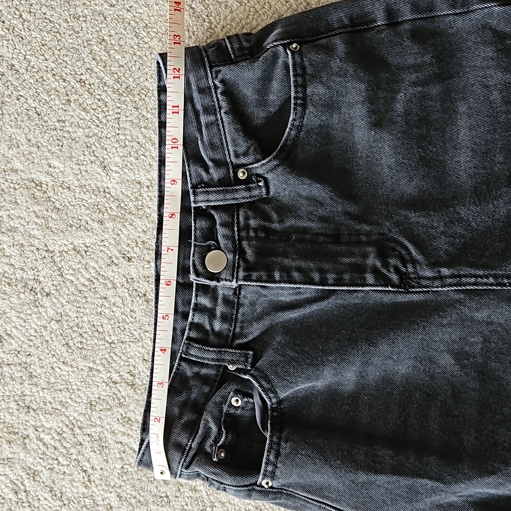 Black High-Rise Distressed Skinny Jeans Size 0 24 Waist - Picture 6 of 8